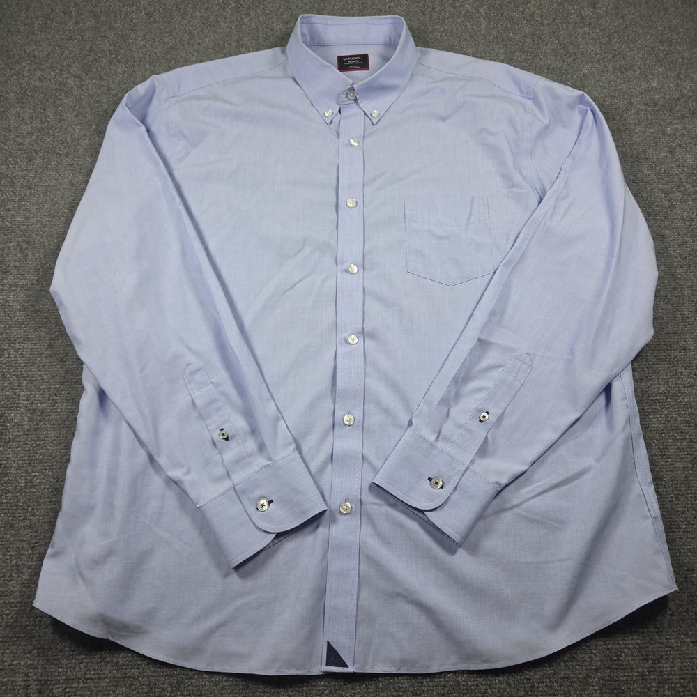 UNTUCKit Mens XXL Blue Wrinkle Free 100% Cotton Button Down Shirt Long Sleeve